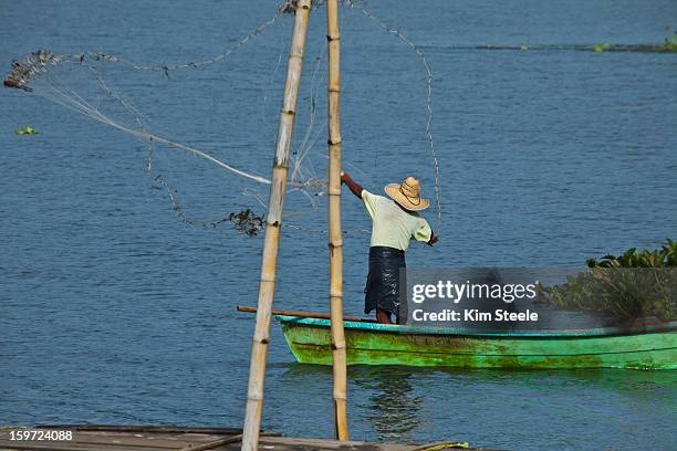 Fishing In Catemaco Lake Mexico High-Res Stock Photo