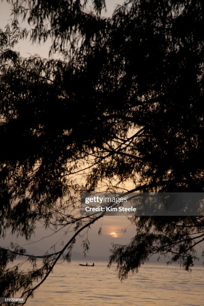 Fishing in Catemaco Lake, Mexico
