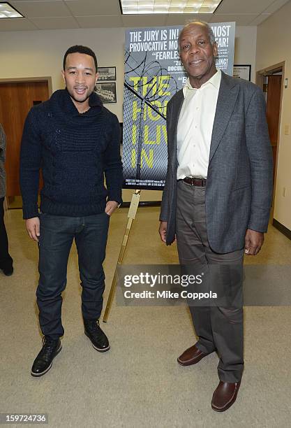 Singer John Legend and actor Danny Glover attend "The House I Live In" Washington DC screening at Shiloh Baptist Church on January 19, 2013 in...