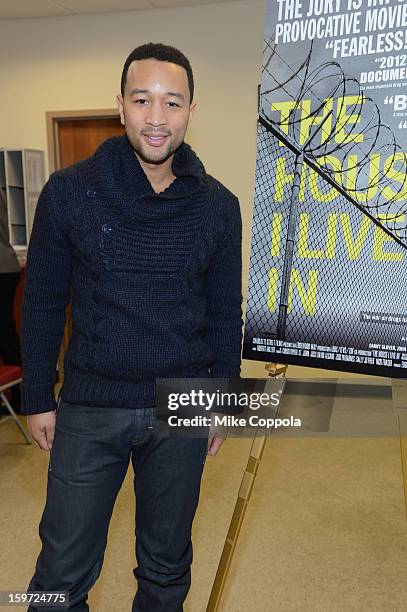 Singer John Legend attends "The House I Live In" Washington DC screening at Shiloh Baptist Church on January 19, 2013 in Washington, DC.