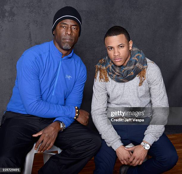 Actors Isaiah Washington and Tequan Richmond pose for a portrait during the 2013 Sundance Film Festival at the WireImage Portrait Studio at Village...