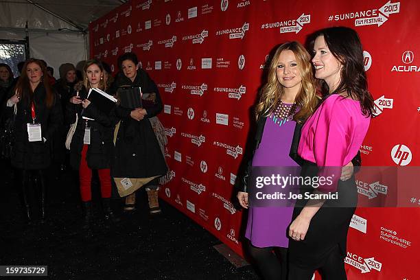 Kristen Bell and Liz Garcia arrive at "The Lifeguard" Premiere - 2013 Sundance Film Festival at Library Center Theater on January 19, 2013 in Park...