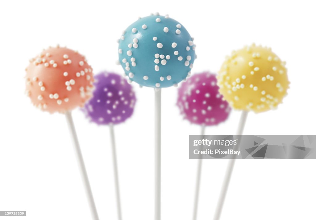 Cake pop - Various colors with white ball sprinkles