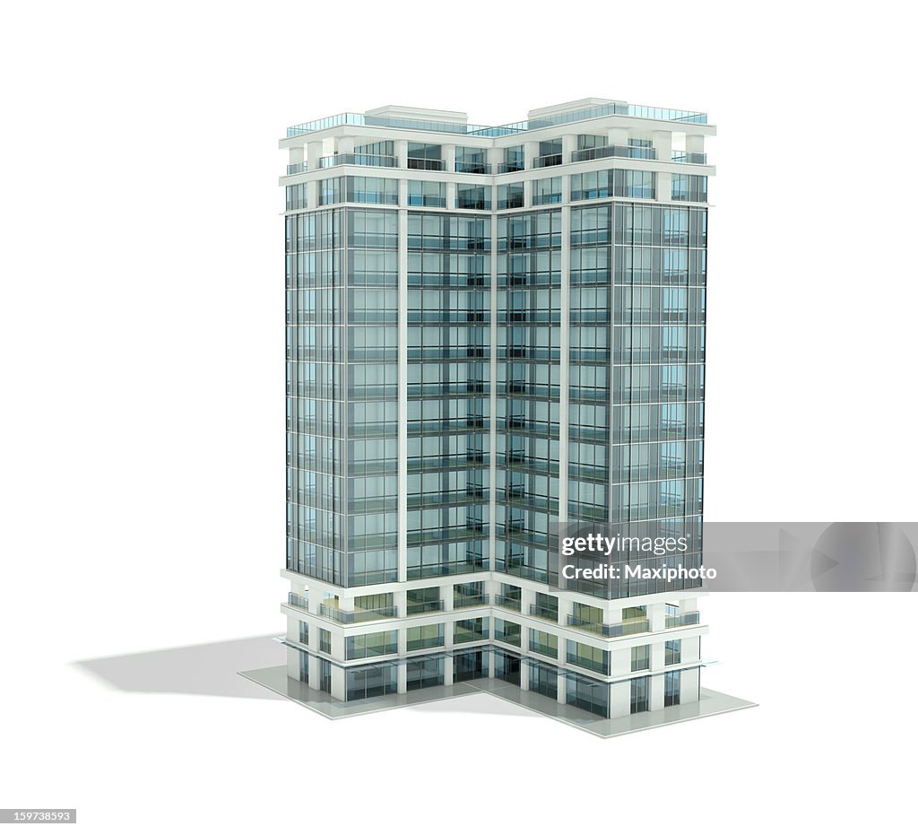 Architectural rendering of office building