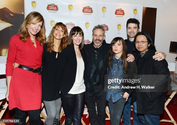 Allison Janney, Lynn Shelton, Rosemarie DeWitt, Josh Pais, Ellen Page, Ron Livingston and Tomo Nakayama attend the Stella Artois press junket for...