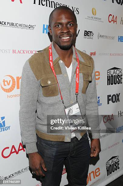 Actor Gbenga Akinnagbe attends the Academy Conversation With Will Packer At Sundance Film Festival - 2013 Park City on January 19, 2013 in Park City,...