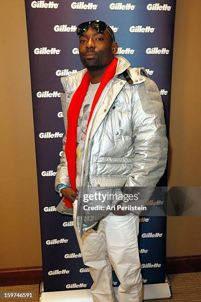 Hassan Johnson attends Gillette Ask Couples at Sundance to "Kiss & Tell" if They Prefer Stubble or Smooth Shaven - Day 2 on January 19, 2013 in Park...