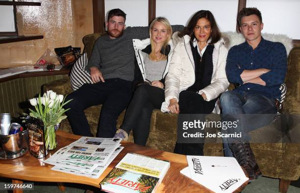 Actors James Frecheville and Naomi Watts, director Anne Fontaine and actor Xavier Samuel attend Day 1 of the Variety Studio at 2013 Sundance Film...