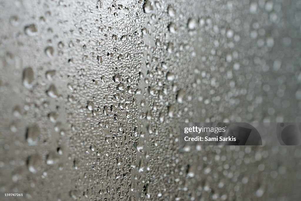 Drops of condensation on window
