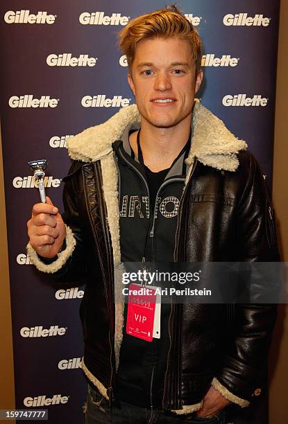 Duncan Penn attends Gillette Ask Couples at Sundance to "Kiss & Tell" if They Prefer Stubble or Smooth Shaven - Day 2 on January 19, 2013 in Park...