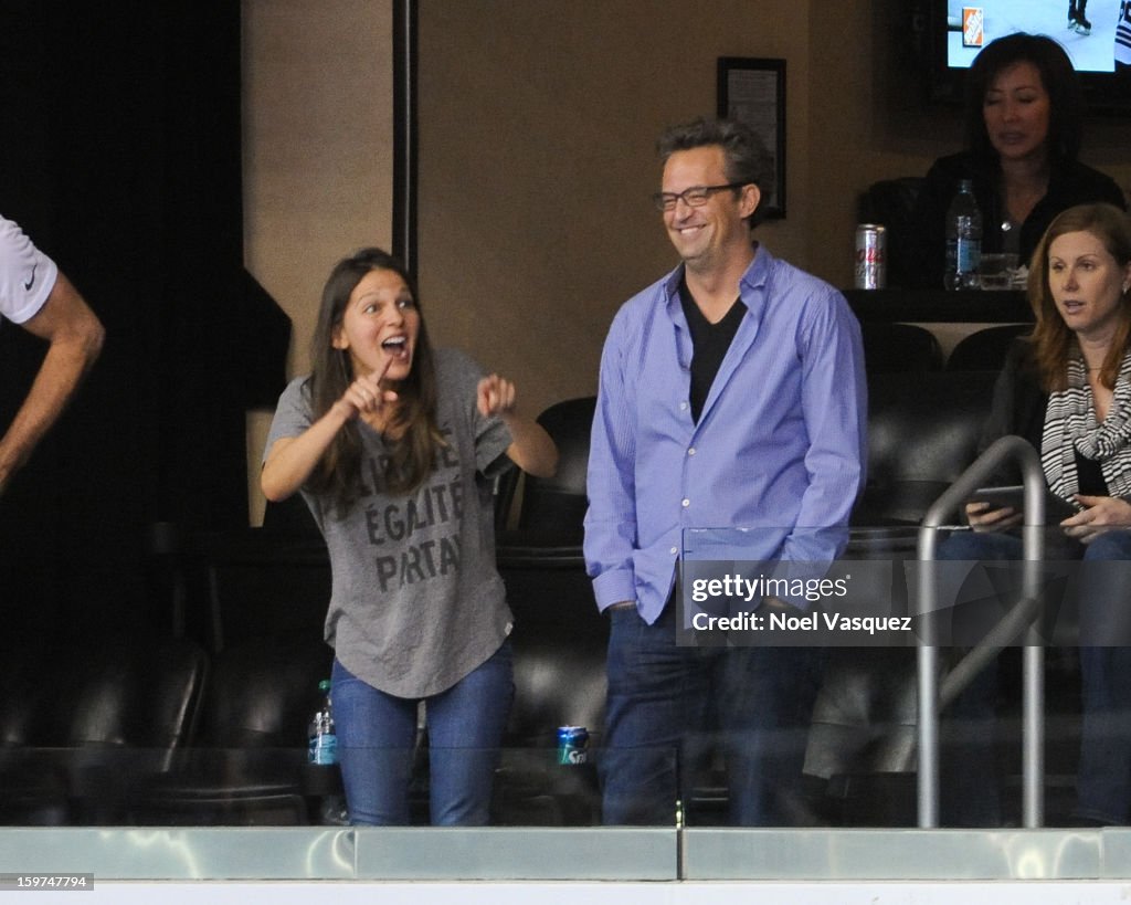 Celebrities At The Los Angeles Kings Game