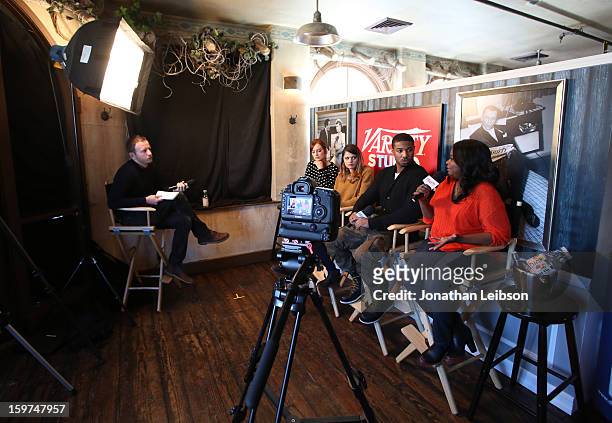 Actors Ahna O'Reilly, Melonie Diaz, Michael B. Jordan and Octavia Spencer attend Day 1 of the Variety Studio at 2013 Sundance Film Festival on...