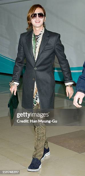 Actor Jang Keun-Suk is seen at Gimpo International Airport on January 19, 2013 in Seoul, South Korea.