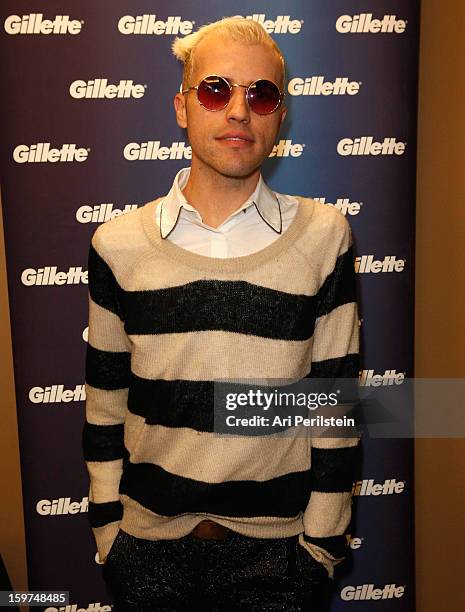 Tyler Glenn of Neon Trees attends Gillette Ask Couples at Sundance to "Kiss & Tell" if They Prefer Stubble or Smooth Shaven - Day 2 on January 19,...