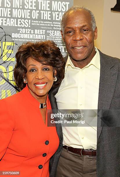 Congresswomen Maxine Waters and actor Danny Glover attend "The House I Live In" Washington DC Screening And Performance By John Legend at Shiloh...