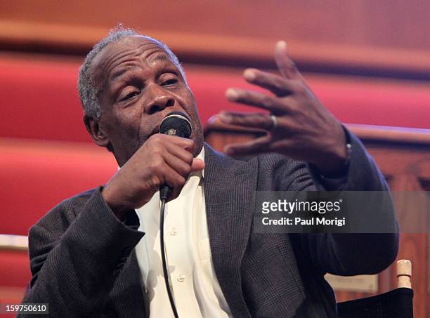 Actor Danny Glover makes a few remarks at "The House I Live In" Washington DC Screening And Performance By John Legend at Shiloh Baptist Church on...
