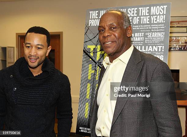 Singer John Legend and actor Danny Glover attend "The House I Live In" Washington DC Screening And Performance By John Legend at Shiloh Baptist...