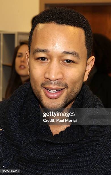 Singer John Legend attends "The House I Live In" Washington DC Screening And Performance By John Legend at Shiloh Baptist Church on January 19, 2013...