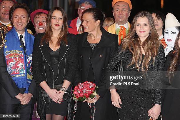 Stephane Bern, Pauline Ducruet, Princess Stephanie of Monaco and Camille Gottlieb attend the 37th International Circus Festival on January 19, 2013...