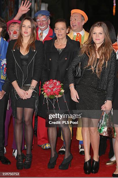 Pauline Ducruet, Princess Stephanie of Monaco and Camille Gottlieb attend the 37th International Circus Festival on January 19, 2013 in Monaco,...