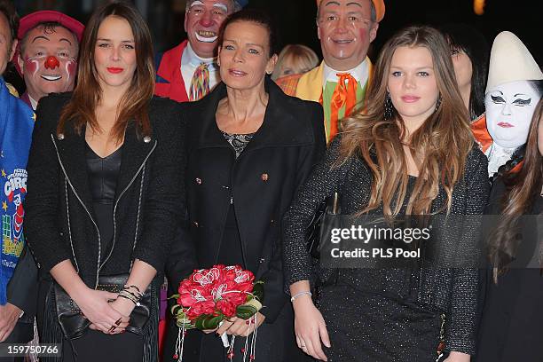 Pauline Ducruet, Princess Stephanie of Monaco and Camille Gottlieb attend the 37th International Circus Festival on January 19, 2013 in Monaco,...