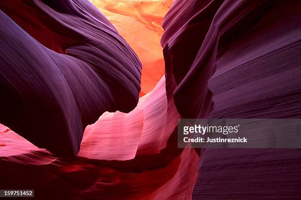 landscape image of lower antelope canyon in stunning colors - natuur stockfoto's en -beelden