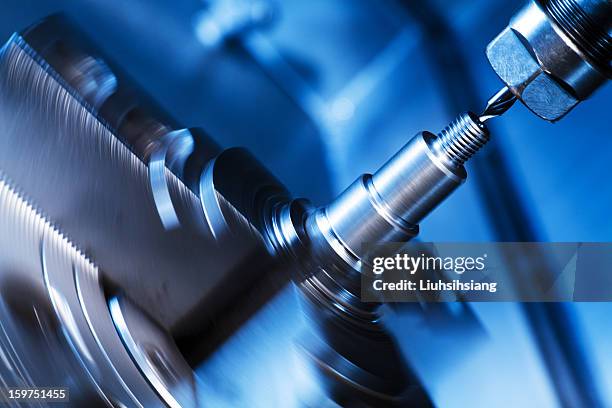 cnc lathe drilling - turning stock pictures, royalty-free photos & images