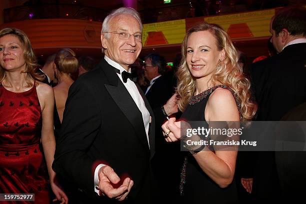 Edmund Stoiber and his daughter Constanze attend the Germany Filmball 2013 on January 19, 2013 in Munich, Germany.