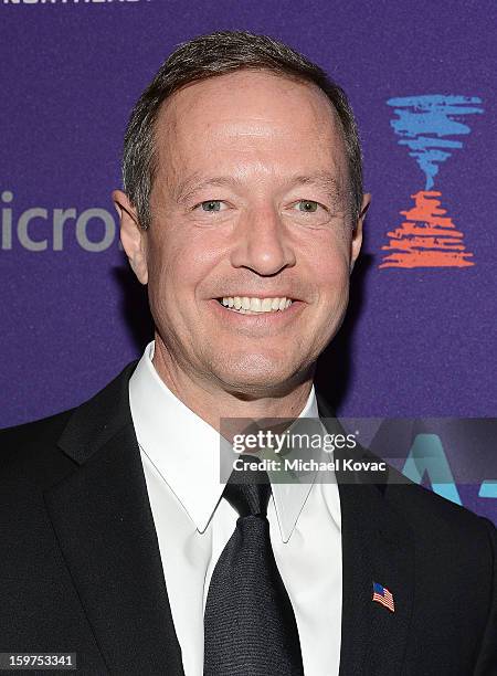 Maryland Governor Martin O'Malley attend the Inaugural Youth Ball hosted by OurTime.org at Donald W. Reynolds Center on January 19, 2013 in...