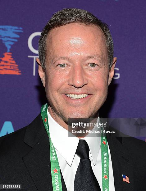 Maryland Governor Martin O'Malley attend the Inaugural Youth Ball hosted by OurTime.org at Donald W. Reynolds Center on January 19, 2013 in...