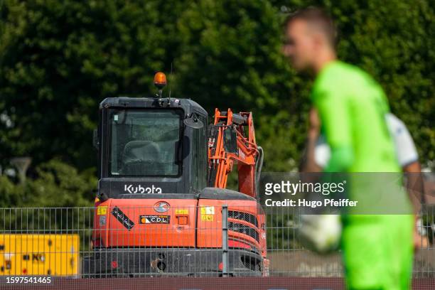 Illustration of Construction Site of the new stands during the Ligue 1 Uber Eats match between Clermont Foot 63 and Monaco at Stade Gabriel-Montpied...
