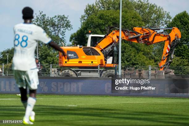 Illustration of Construction Site of the new stands during the Ligue 1 Uber Eats match between Clermont Foot 63 and Monaco at Stade Gabriel-Montpied...