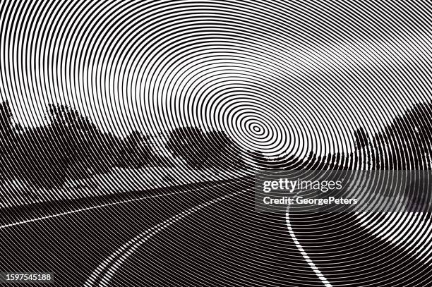 winding road background - empty road stock illustrations