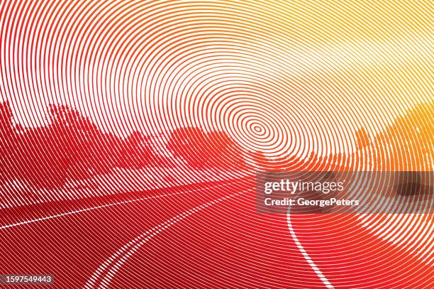 illustrazioni stock, clip art, cartoni animati e icone di tendenza di sfondo tortuoso della strada - autostrada a due corsie