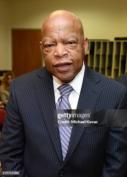 Congressman John Lewis attends 'The House I Live In' Washington DC screening at Shiloh Baptist Church on January 19, 2013 in Washington, DC.