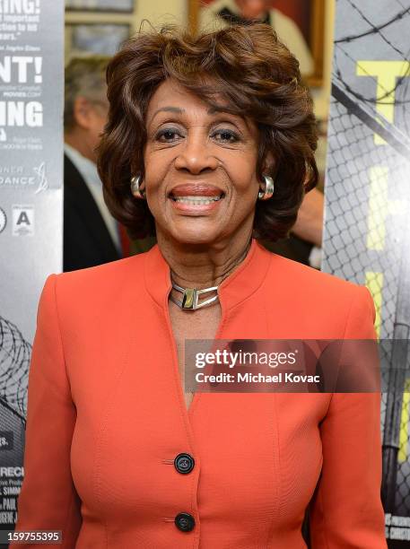 Congresswoman Maxine Waters attends 'The House I Live In' Washington DC screening at Shiloh Baptist Church on January 19, 2013 in Washington, DC.
