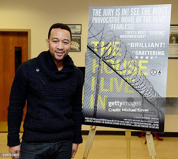 Singer John Legend attends 'The House I Live In' Washington DC screening at Shiloh Baptist Church on January 19, 2013 in Washington, DC.