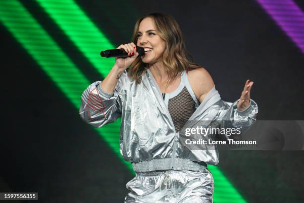 Melanie C performs at Fabuloso In The Park during the Brighton & Hove Pride 2023 on August 06, 2023 in Brighton, England.