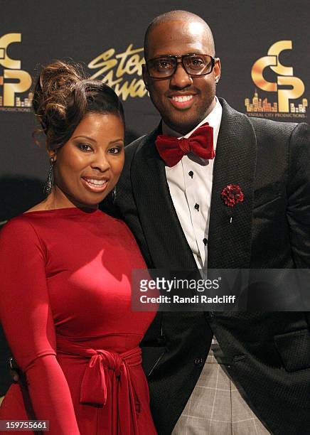 Dietra and Isaac Carree attend the 28th Annual Stellar Awards Press Room at Grand Ole Opry House on January 19, 2013 in Nashville, Tennessee.
