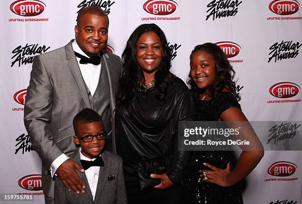 Jason Nelson and family attend the 28th Annual Stellar Awards at Grand Ole Opry House on January 19, 2013 in Nashville, Tennessee.