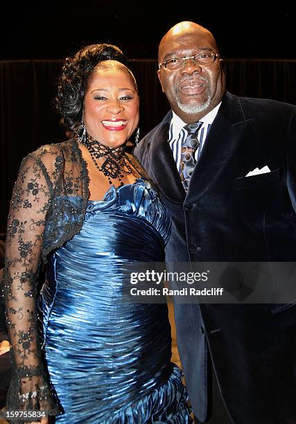 Dottie Peoples and Bishop T.D. Jakes attend the 28th Annual Stellar Awards Press Room at Grand Ole Opry House on January 19, 2013 in Nashville,...