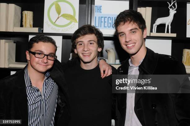 Paulie Litt, Alex Shaffer and David Lambert attend "The Lifeguard" Premiere after party on January 19, 2013 in Park City, Utah.