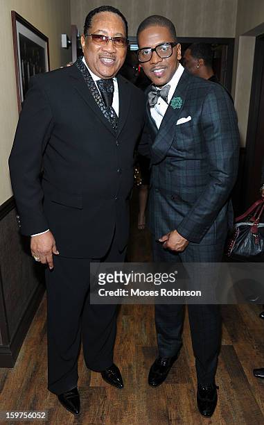 Dr. Bobby Jones and Donald Lawrencec attend the 28th Annual Stellar Awards Backstage at Grand Ole Opry House on January 19, 2013 in Nashville,...