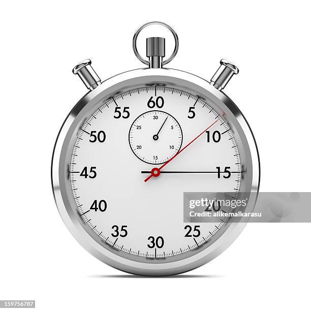 stopwatch front view - clocks stockfoto's en -beelden