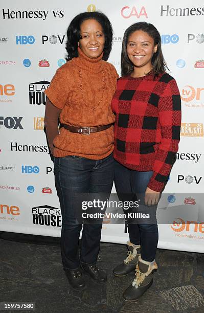 Of Blackhouse Gina McAllister and board member of Blackhouse Elizabeth Powell attend the Academy Conversation With Will Packer At Sundance Film...