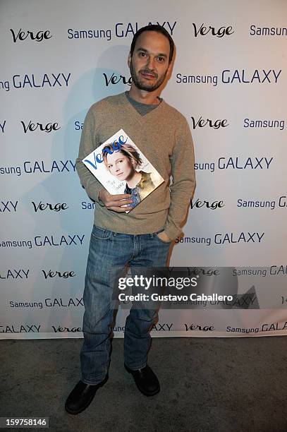 Verge founder and creative director Jeff Vespa attends the Samsung Gallery Launch Party To Celebrate The Verge List - 2013 on January 19, 2013 in...