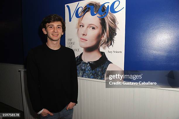 Actor Alex Shaffer attends The Verge List Party at the Samsung Gallery Launch Party To Celebrate The Verge List - 2013 on January 19, 2013 in Park...