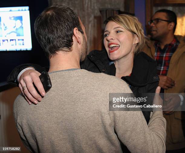 Verge founder and creative director Jeff Vespa and Amy Seimetz attends the Samsung Gallery Launch Party To Celebrate The Verge List - 2013 on January...
