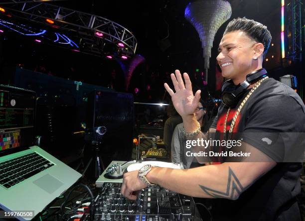 Television personality DJ Paul "Pauly D" DelVecchio performs at his kick-off of his year-long residency at Haze Nightclub at the Aria Resort & Casino...