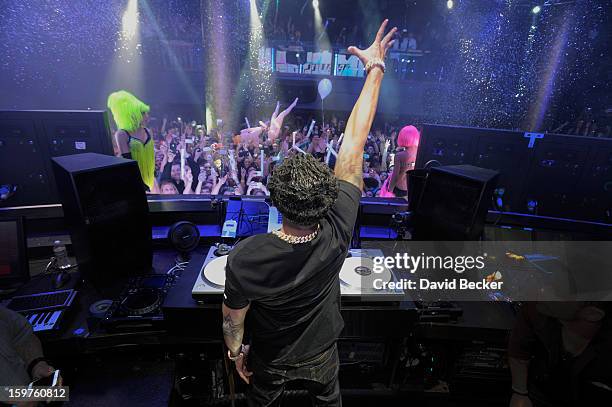 Television personality DJ Paul "Pauly D" DelVecchio performs at his kick-off of his year-long residency at Haze Nightclub at the Aria Resort & Casino...